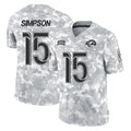 LA.Rams #15 Ty Simpson Player Arctic Camo Salute To Service Limited Game STECN Stitched Jerseys