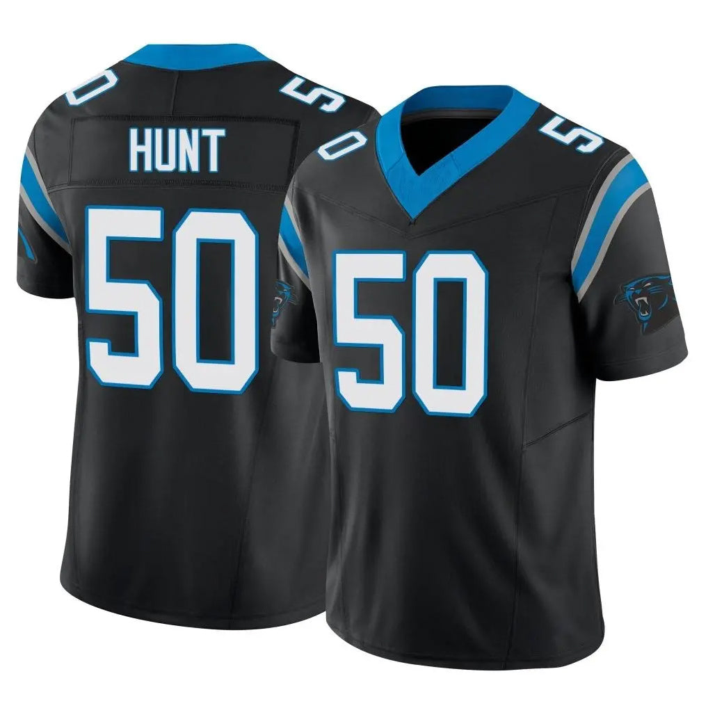 C.Panthers #50 Robert Hunt Player Black Vapor F.U.S.E. Limited Home Game STECN Stitched Jerseys