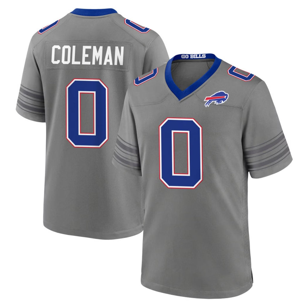 B.Bills #0 Keon Coleman Player Gray Nickel City Home Game STECN Stitched Jerseys
