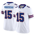 B.Bills #15 Greg Rousseau Player White Vapor F.U.S.E. Jersey Limited Home Game STECN Stitched Jerseys