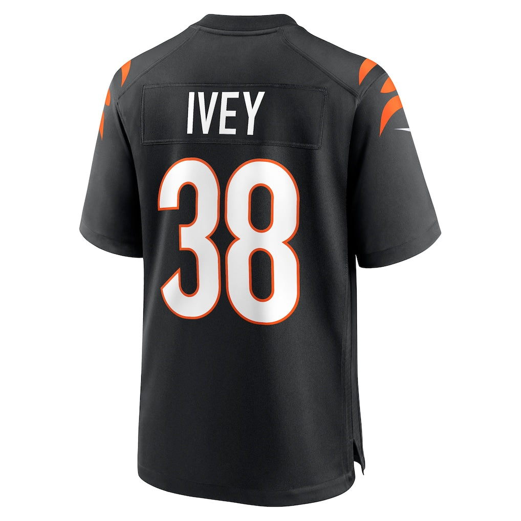 STECN C.Bengals #38 DJ Ivey Black Team Game Jersey