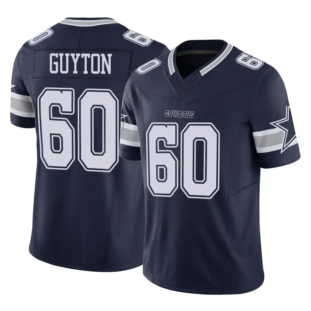 D.Cowboys #60 Tyler Guyton Player Navy Limited Vapor F.U.S.E. Home Game STECN Stitched Jerseys