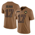 KC.Chiefs #17 Alohi Gilman Player Brown Salute To Service Limited STECN Stitched Jerseys