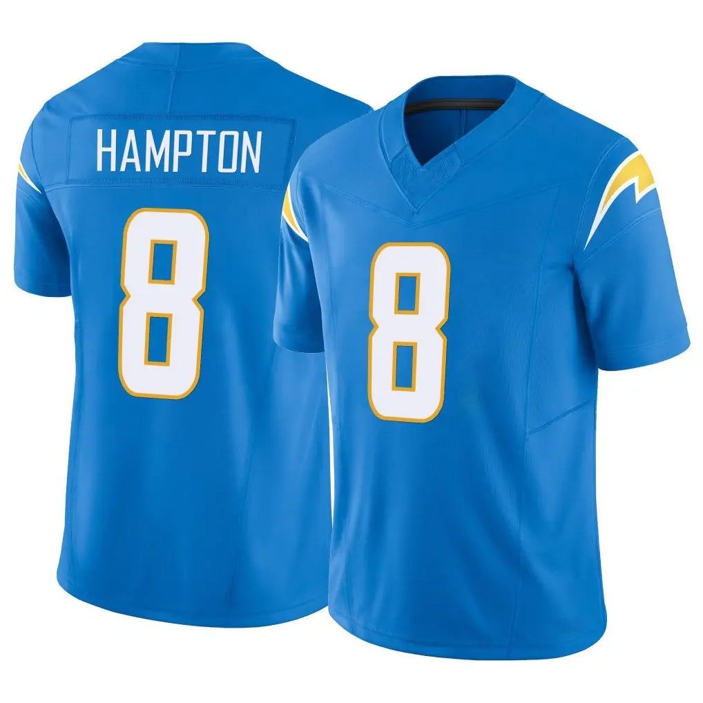 LA.Chargers #8 Omarion Hampton Player Blue Limited Vapor F.U.S.E. Home Game STECN Stitched Jerseys