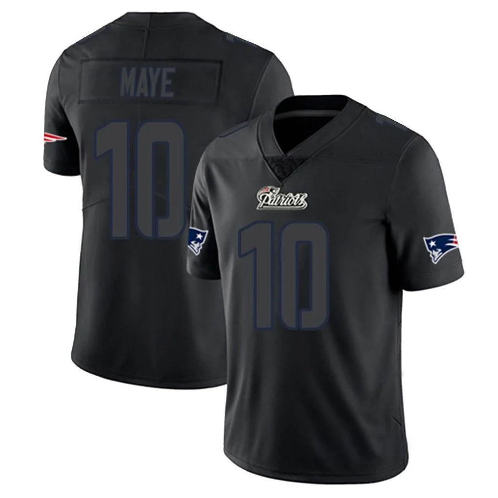 NE.Patriots #10 Drake Maye Player Black Impact LImited Home Game STECN Stitched Jerseys