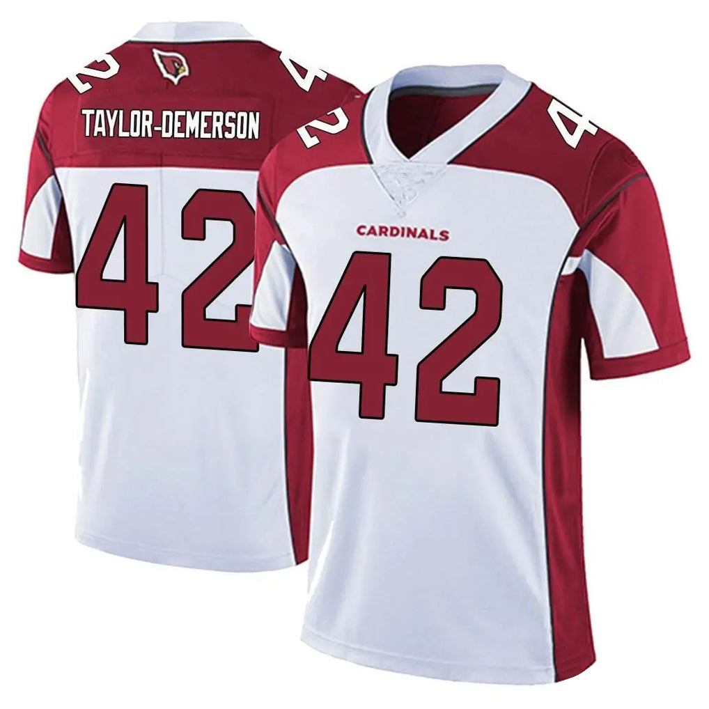 A.Cardinals #42 Dadrion Taylor-Demerson Player White Vapor Limited Home Game STECN Stitched Jerseys