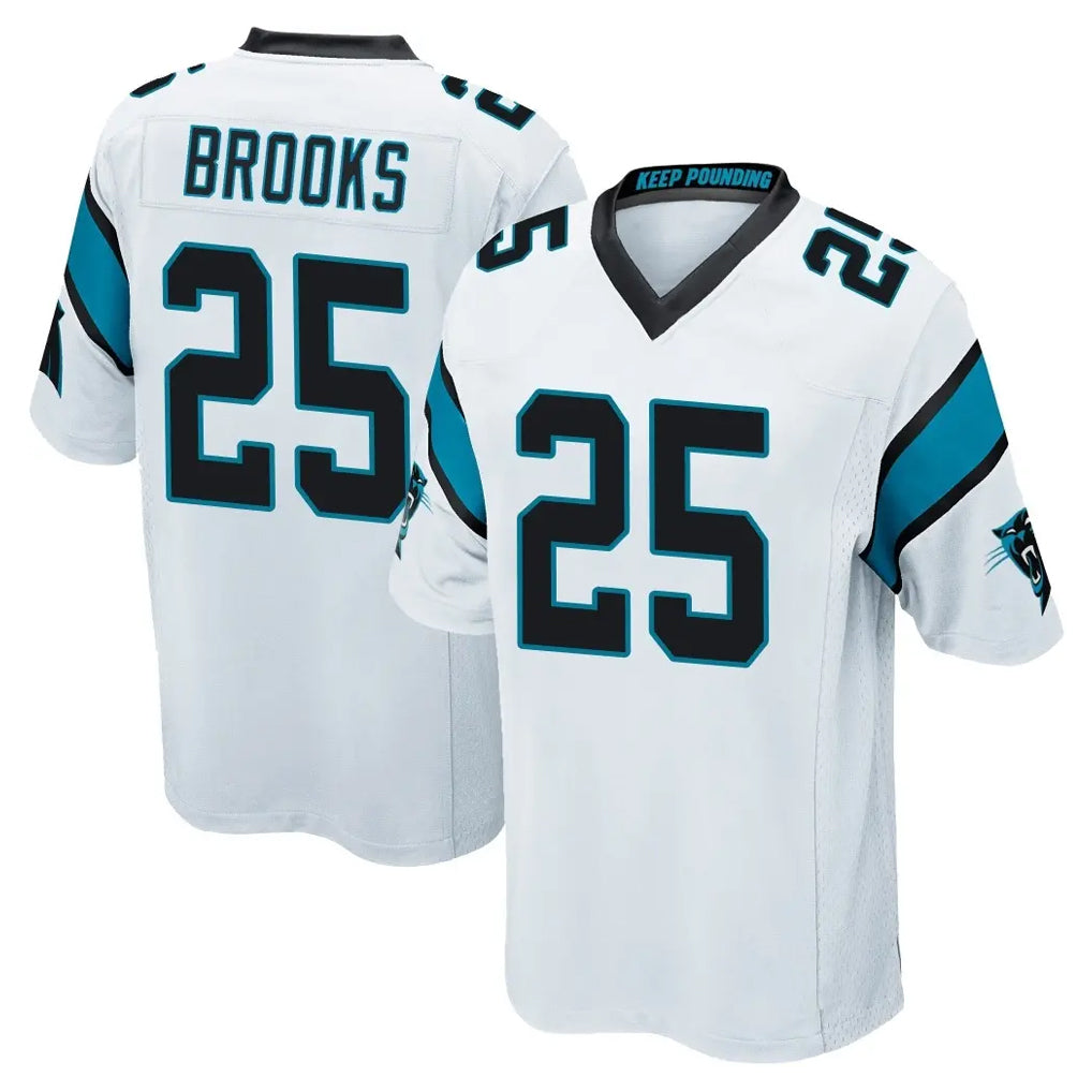 C.Panthers #25 Jonathon Brooks Player White Game STECN Stitched Jerseys