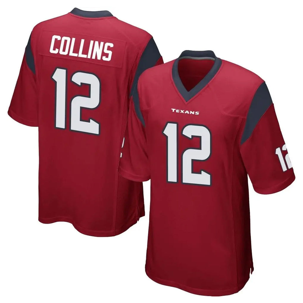 H.Texans #12 Nico Collins Player Red Home Game STECN Stitched Jerseys