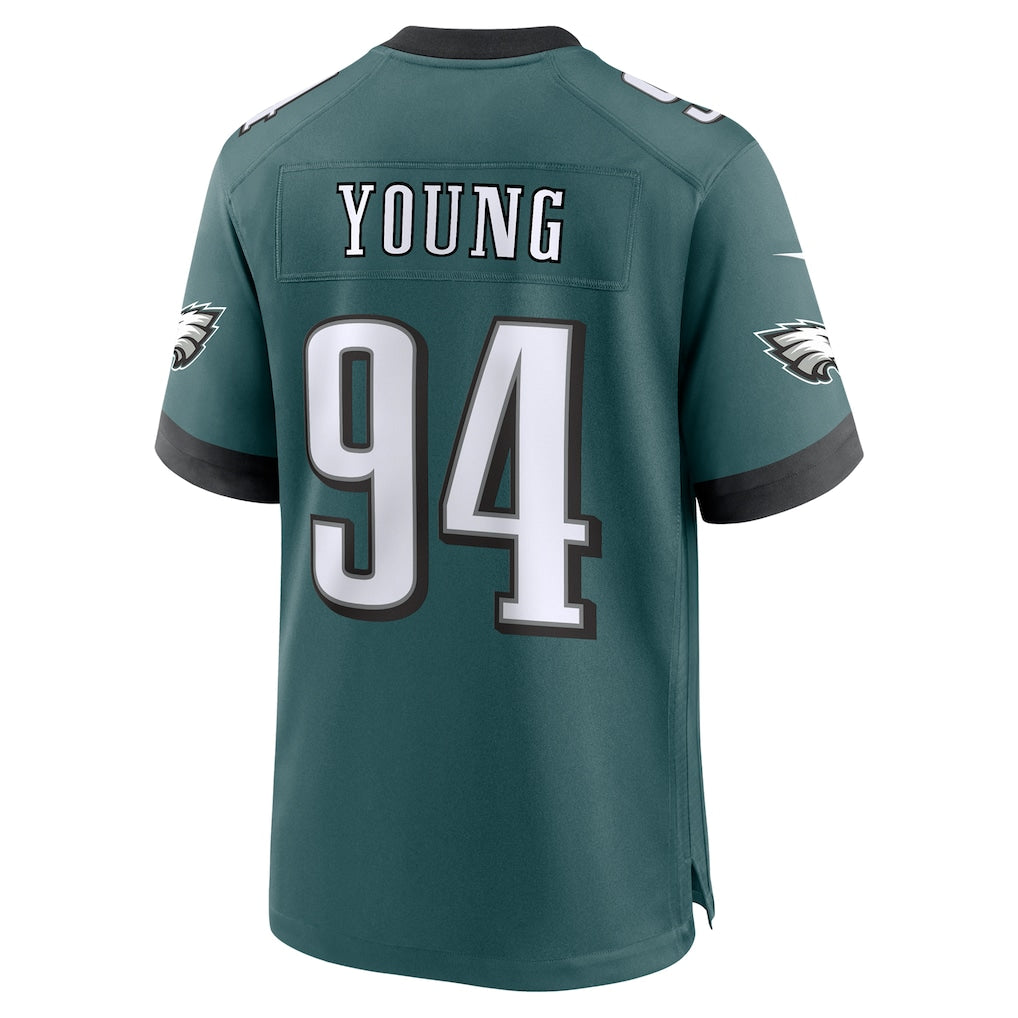 STECN P.Eagles #94 Byron Young Midnight Green Team Game Jersey