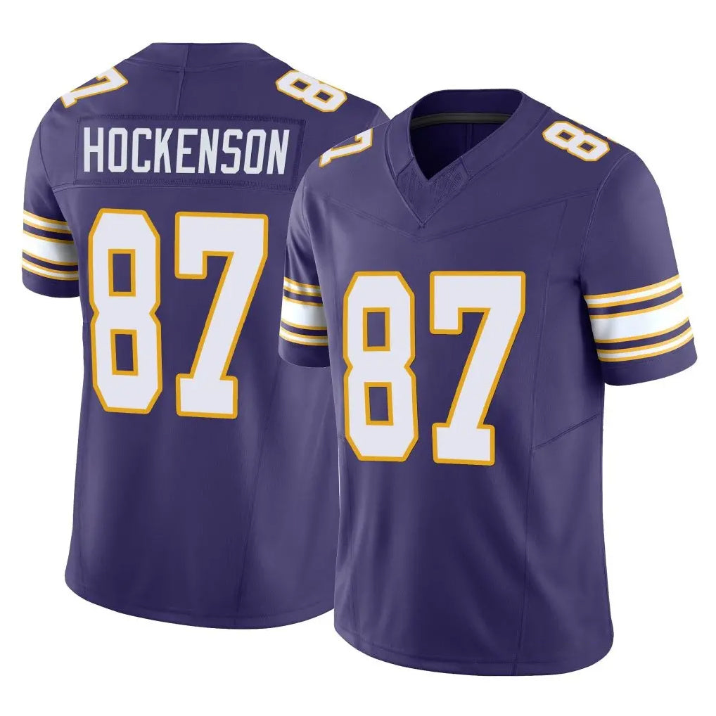 M.Vikings #87 T.J. Hockenson Player Purple Limited Classic Vapor F.U.S.E. Home Game STECN Stitched Jerseys