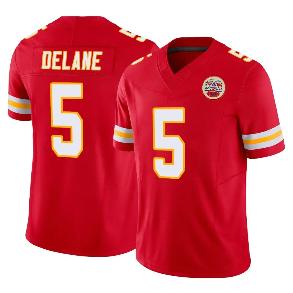 KC.Chiefs #5 Mansoor Delane Player Red Limited Vapor F.U.S.E. Home Game STECN Stitched Jerseys