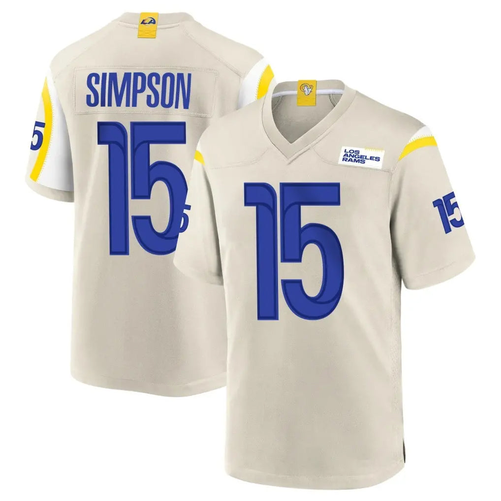 LA.Rams #15 Ty Simpson Player Bone Home Game STECN Stitched Jerseys