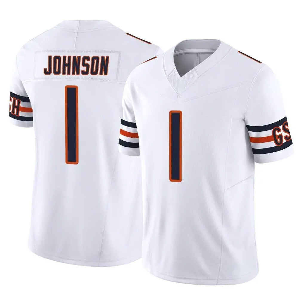 C.Bears #1 Jaylon Johnson Player White Vapor F.U.S.E. Limited Home Game STECN Stitched Jerseys