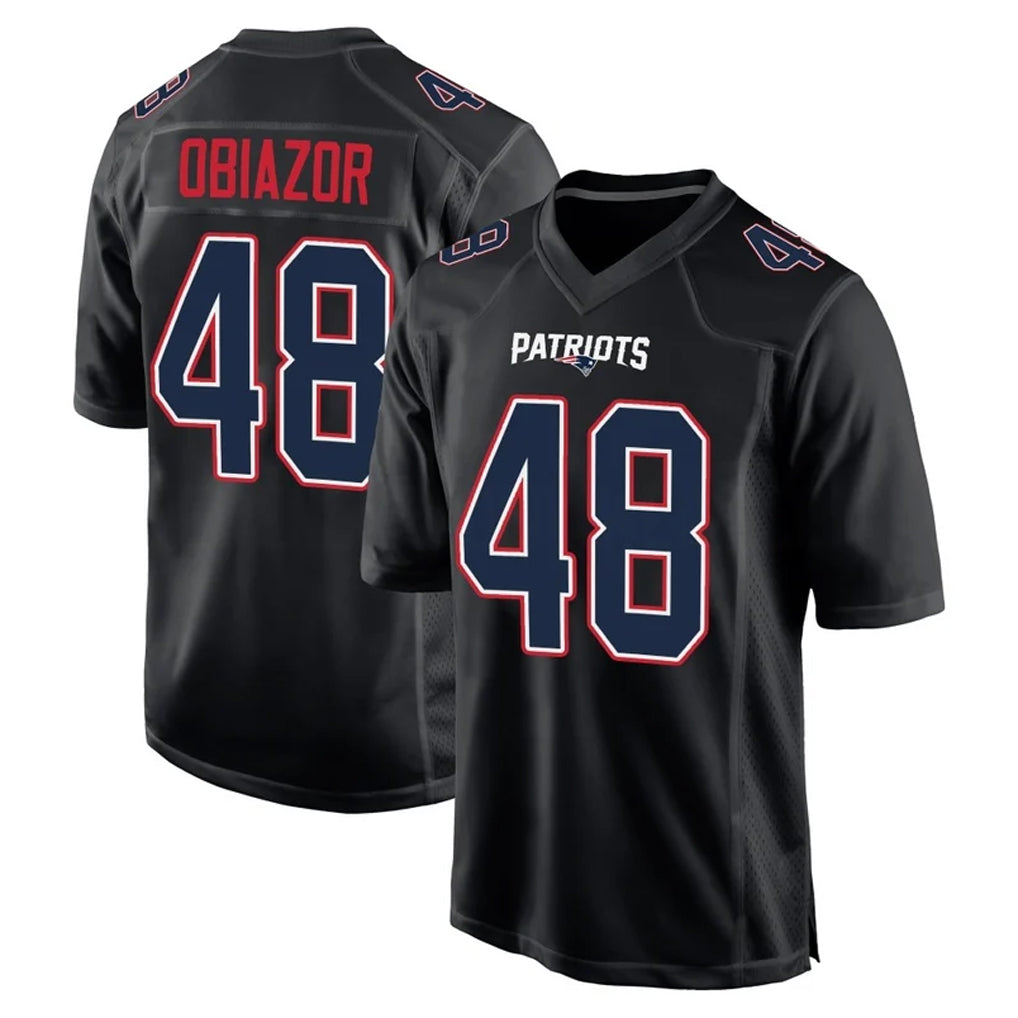 NE.Patriots #48 Namdi Obiazor Player Carbon Fashion Limited Home Game STECN Stitched Jerseys