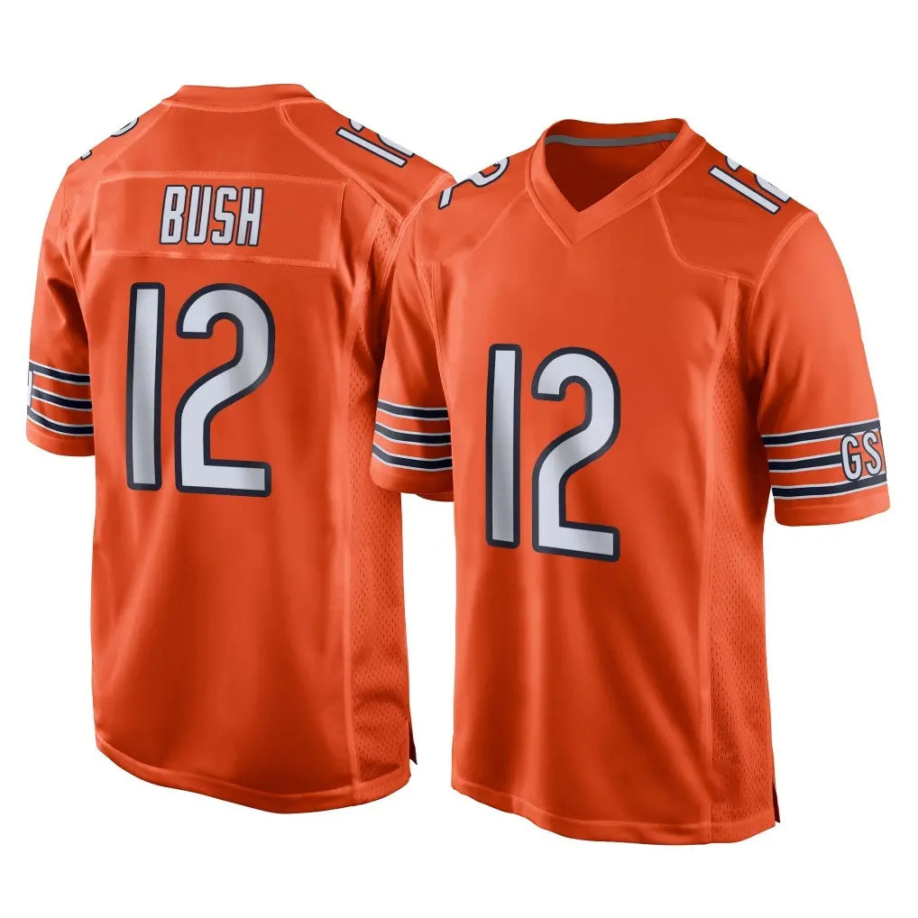 C.Bears #12 Devin Bush Player Orange Home Game STECN Stitched Jerseys