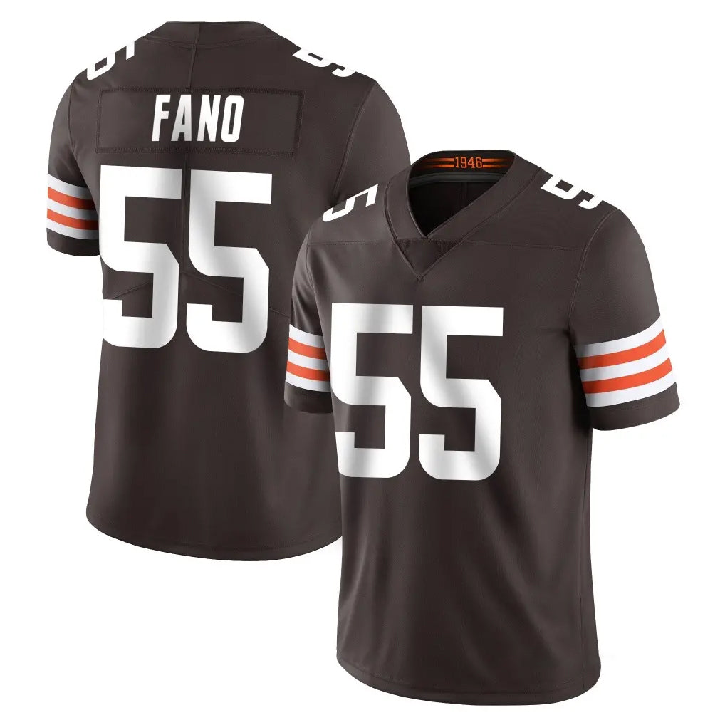 C.Browns #55 Spencer Fano Player Brown Color Vapor Untouchable Limited Home Game STECN Stitched Jerseys