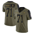 NO.Saints #71 Kelvin Banks Jr. Player Olive Salute To Service Limited Game STECN Stitched Jerseys