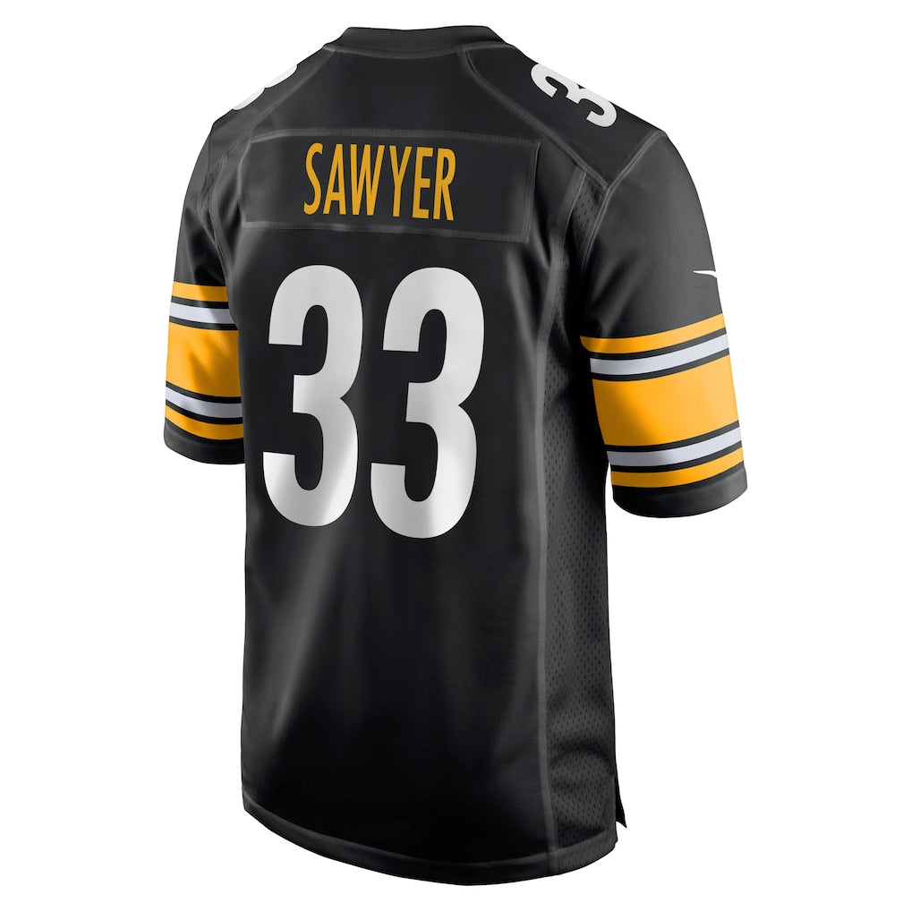 STECN P.Steelers #33 Jack Sawyer Black Team Game Jersey