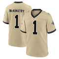 NO.Saints #1 Kool-Aid McKinstry Player Gold Home Game STECN Stitched Jerseys