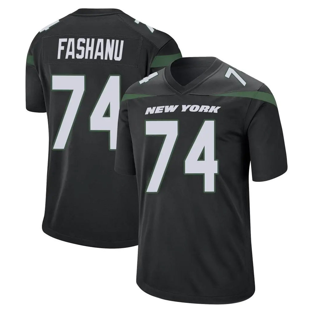 NY.Jets #74 Olu Fashanu Player Stealth Black Home Game STECN Stitched Jerseys