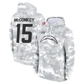 LA.Chargers #15 Ladd McConkey Player Arctic Camo Salute to Service Hoodies Limited Game STECN Stitched Jerseys