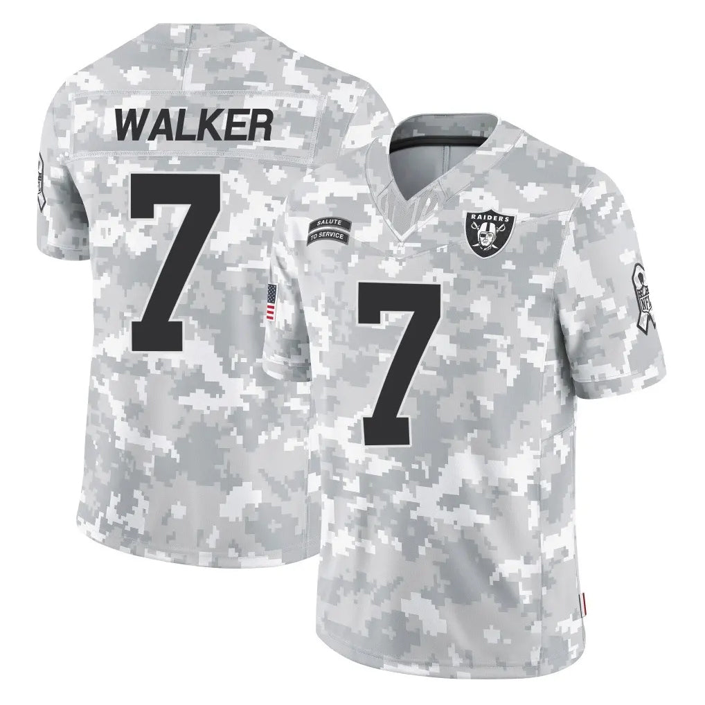 LV.Raiders #7 Quay Walker Player Arctic Camo Salute To Service Limited Game STECN Stitched Jerseys