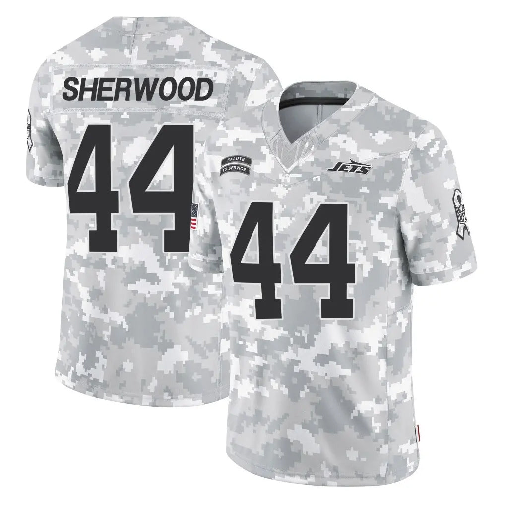 NY.Jets #44 Jamien Sherwood Player Arctic Camo Salute to Service Limited Game STECN Stitched Jerseys
