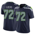 S.Seahawks #72 Abraham Lucas Player Navy Limited Vapor F.U.S.E. Home Game STECN Stitched Jerseys
