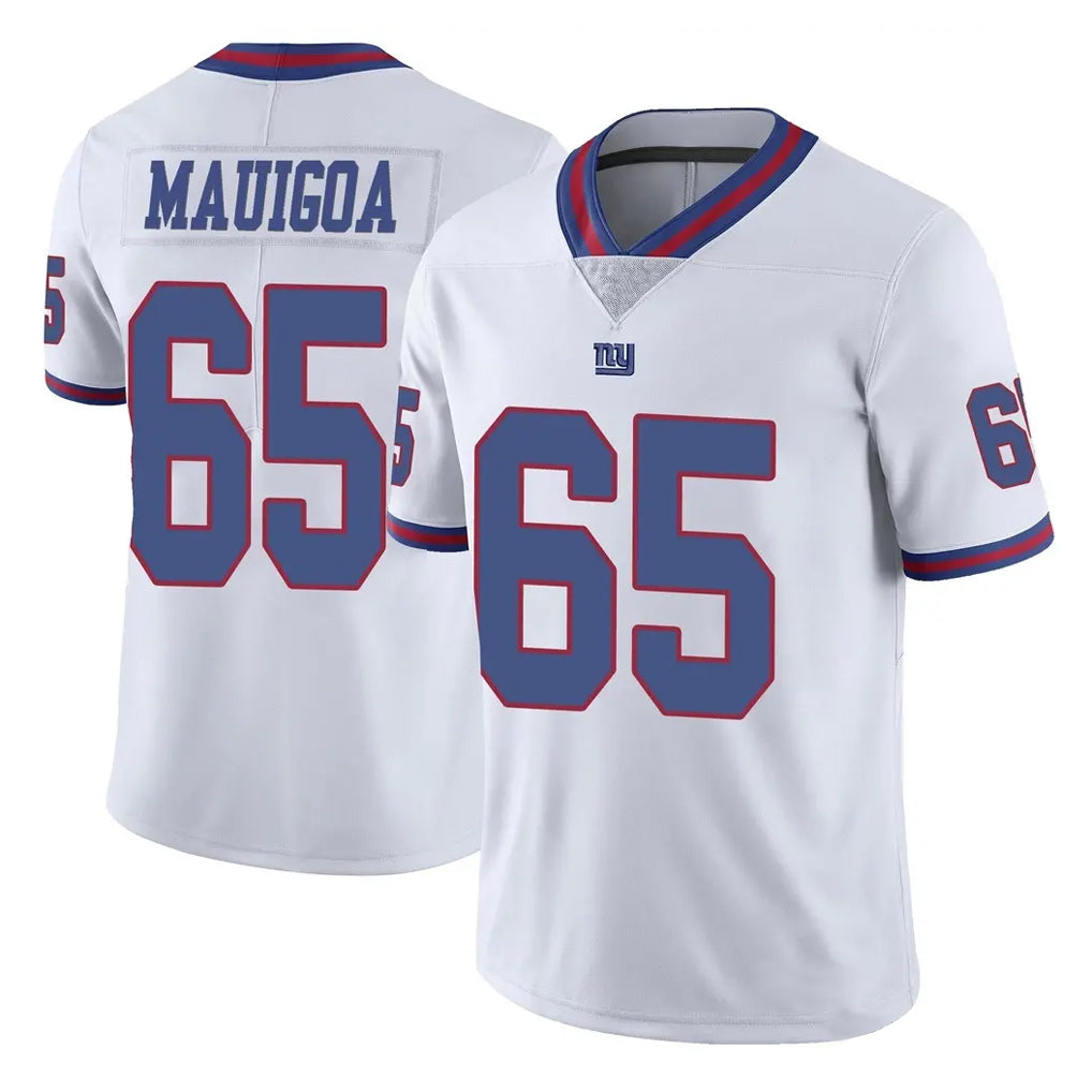 NY.Giants #65 Francis Mauigoa Player White Color Rush Home Game STECN Stitched Jerseys