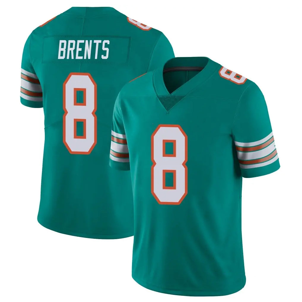 M.Dolphins #8 JuJu Brents Player Aqua Limited Alternate Vapor Untouchable Home Game STECN Stitched Jerseys