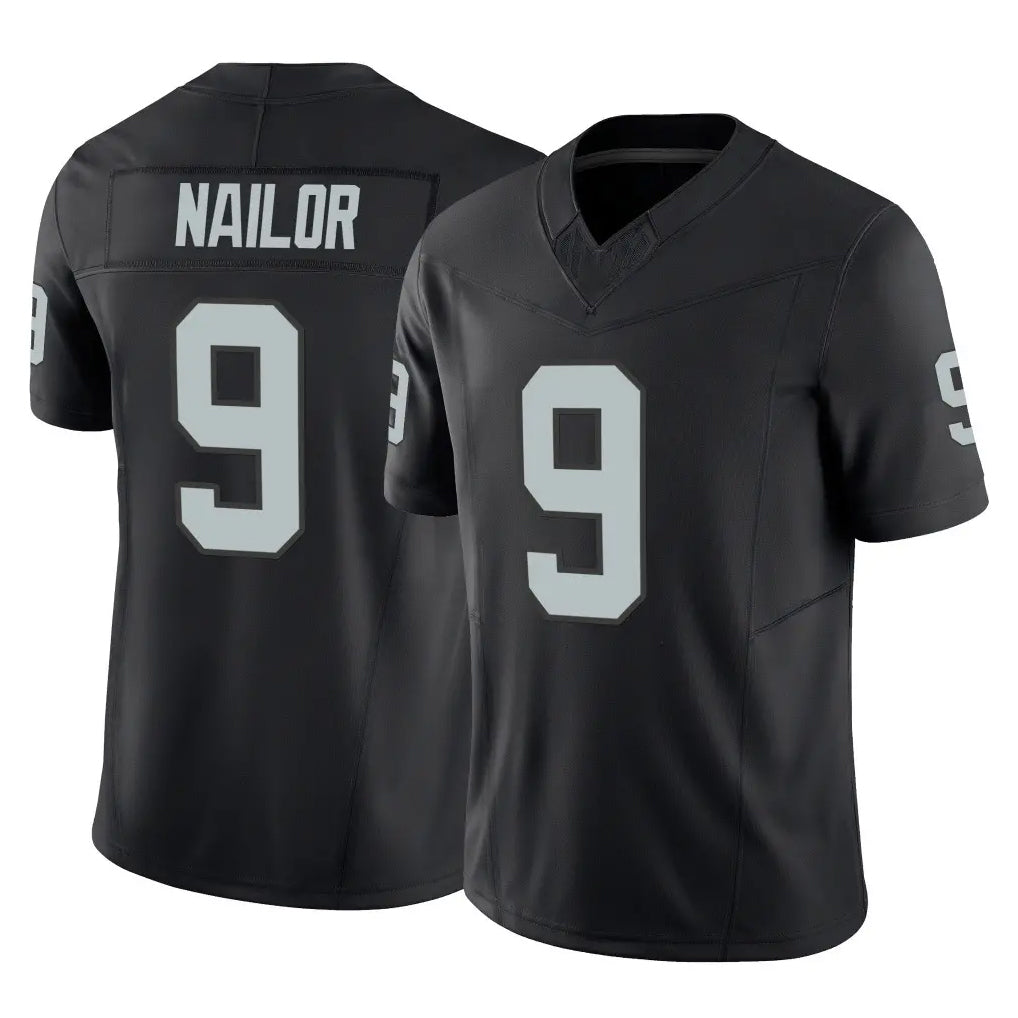 LV.Raiders #9 Jalen Nailor Player Black Limited Vapor F.U.S.E. Home Game STECN Stitched Jerseys