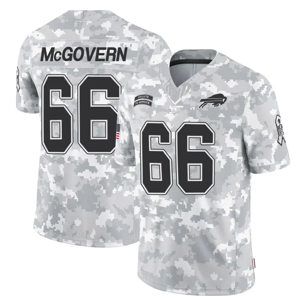 B.Bills #66 Connor McGovern Player Arctic Camo Salute to Service Limited Game STECN Stitched Jerseys