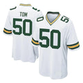 GB.Packers #50 Zach Tom Player White Home Game STECN Stitched Jerseys