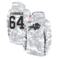 B.Bills #64 O'Cyrus Torrence Player Arctic Camo Salute to Service Hoodies STECN Stitched Jerseys