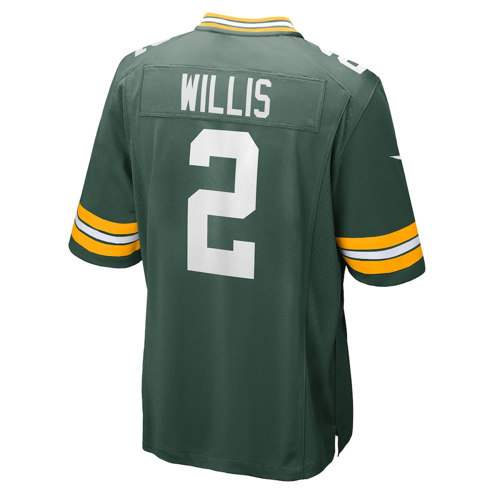 STECN GB.Packers #2 Malik Willis Green Game Jersey
