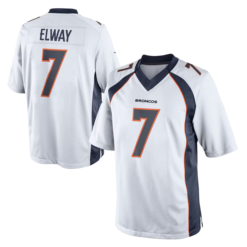 D.Broncos #7 John Elway Player White Game STECN Stitched Jerseys
