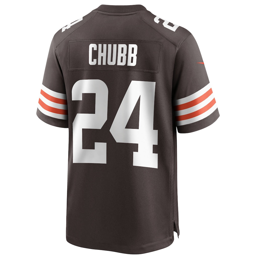 STECN C.Browns #24 Nick Chubb Brown Player Game Jersey