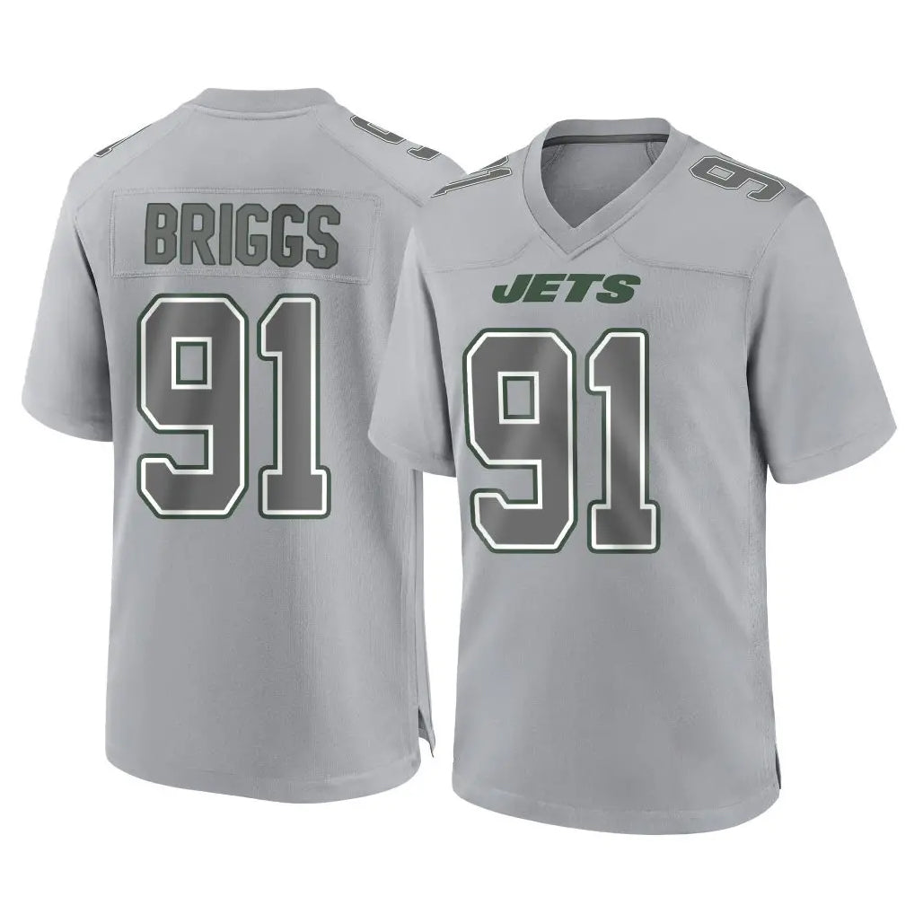 NY.Jets #91 Jowon Briggs Player Gray Limited Atmosphere Fashion Home Game STECN Stitched Jerseys
