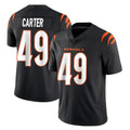 C.Bengals #49 Barrett Carter Player Black Vapor Untouchable Limited Home Game STECN Stitched Jerseys