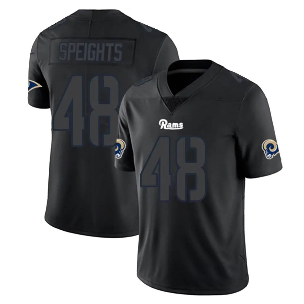 LA.Rams #48 Omar Speights Player Black Impact Limited Home Game STECN Stitched Jerseys