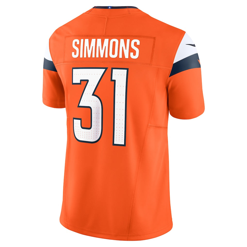STECN D.Broncos #31 Justin Simmons Orange Vapor F.U.S.E. Limited Jersey
