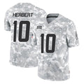 LA.Chargers #10 Justin Herbert Player Arctic Camo Salute To Service Limited Game STECN Stitched Jerseys