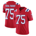 NE.Patriots #75 Alijah Vera-Tucker Player Red Vapor Untouchable Home Game STECN Stitched Jerseys