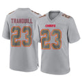 KC.Chiefs #23 Drue Tranquill Player Gray Atmosphere Fashion Game STECN Stitched Jerseys