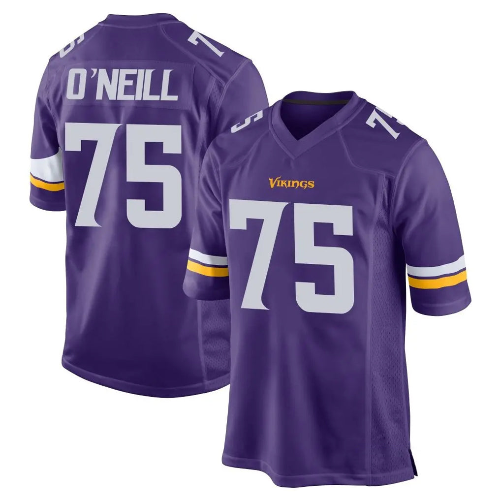 M.Vikings #75 Brian O'Neill Player Purple Home Game STECN Stitched Jerseys
