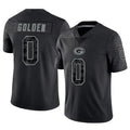 GB.Packers #0 Matthew Golden Player Black Reflective Limited Home Game STECN Stitched Jerseys