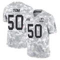 GB.Packers #50 Zach Tom Player Arctic Camo Salute To Service Limited STECN Stitched Jerseys