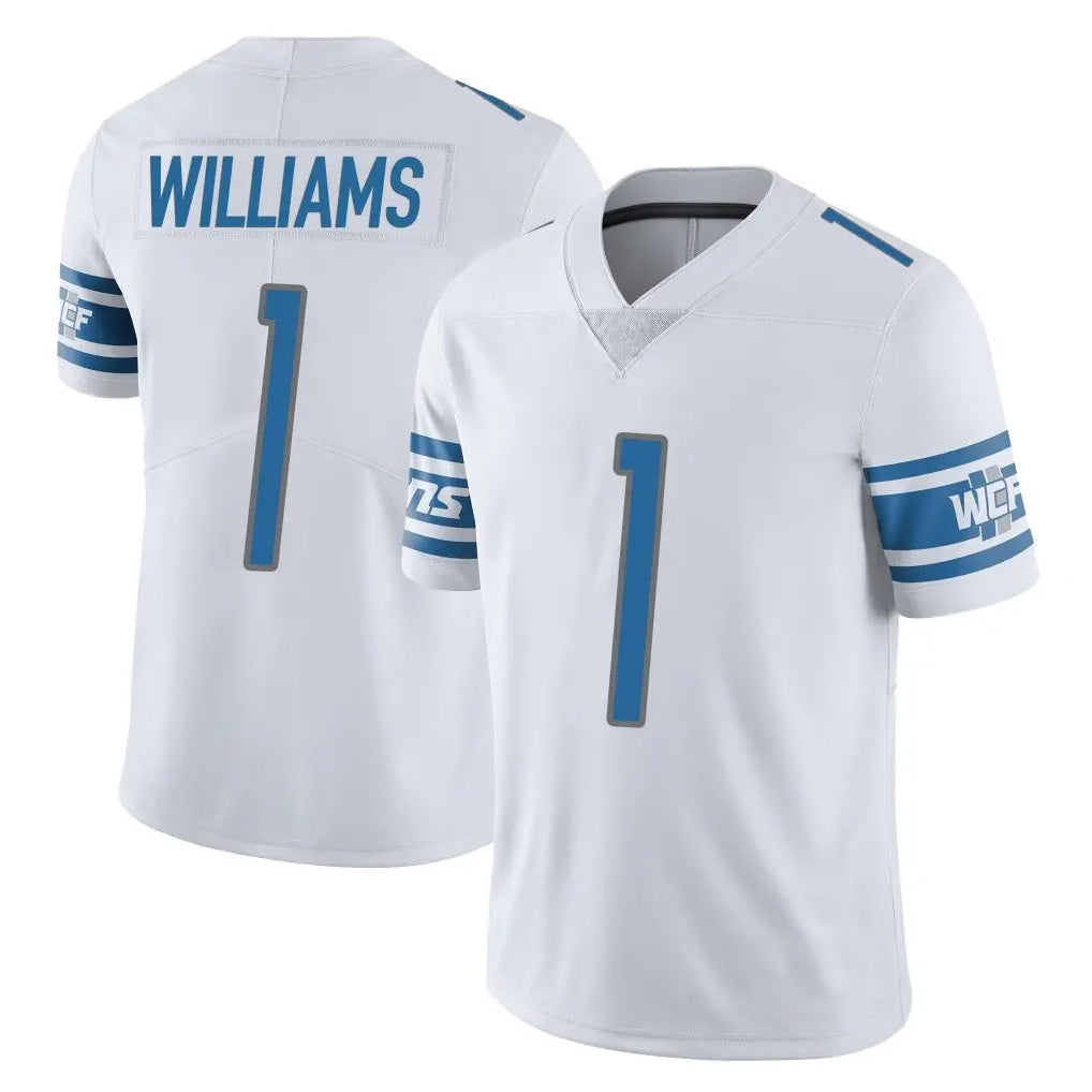 D.Lions #1 Jameson Williams Player White Limited Vapor Untouchable Home Game STECN Stitched Jerseys