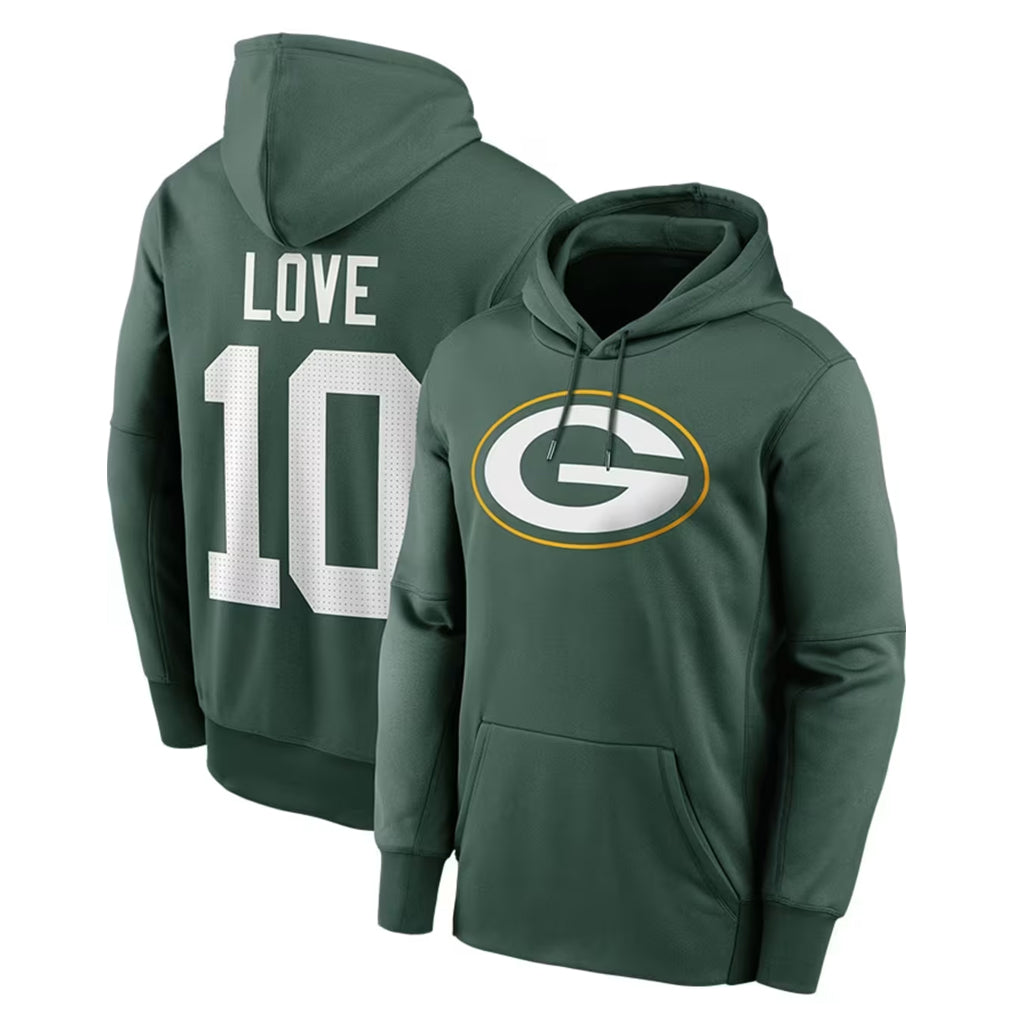 GB.Packers #10 Jordan Love Player Green Pullover Hoodies Limited STECN Stitched Jerseys