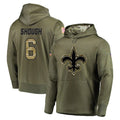 NO.Saints #6 Tyler Shough Player Olive Salute to Service Pullover Hoodies Home Game STECN Stitched Jerseys